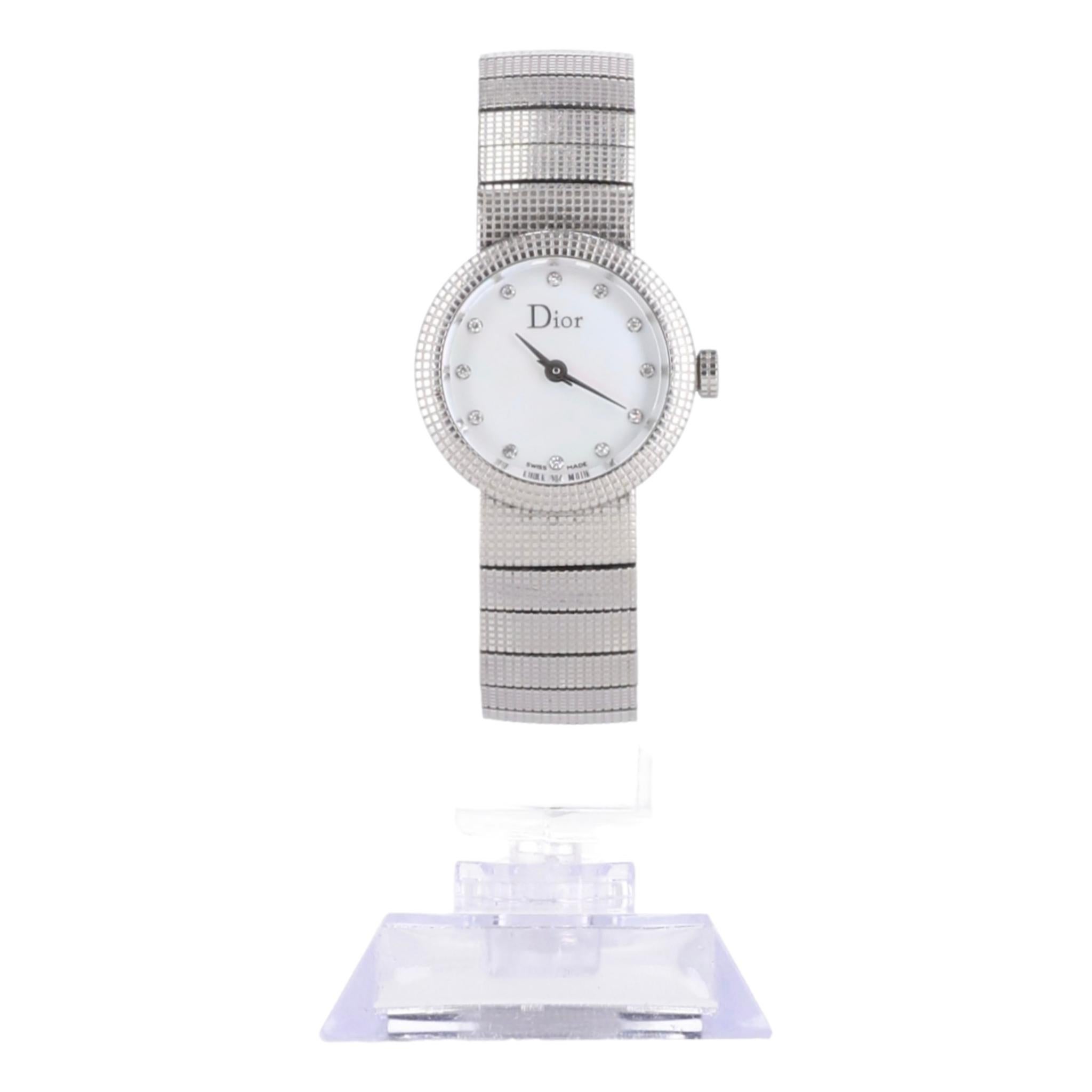 Christian Dior Diamond Dot Dial & Mother Of Pearl Baby D Watch In Good Condition In London, GB