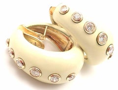 Christian Dior Diamant-Emaille-Gelbgold Große Creolen