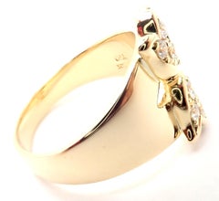 Christian Dior Diamond Flower Tulip Yellow Gold Band Ring