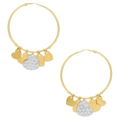 Christian Dior - Boucles d'oreilles avec pendentif en forme de cœur et diamants