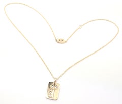 Christian Dior Diamond Key Yellow Gold Pendant Necklace