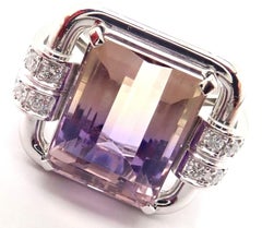 Christian Dior Diamond Large 8.19ct Morganite Platinum Ring