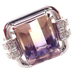 Retro Christian Dior Diamond Large 8.19ct Morganite Platinum Ring