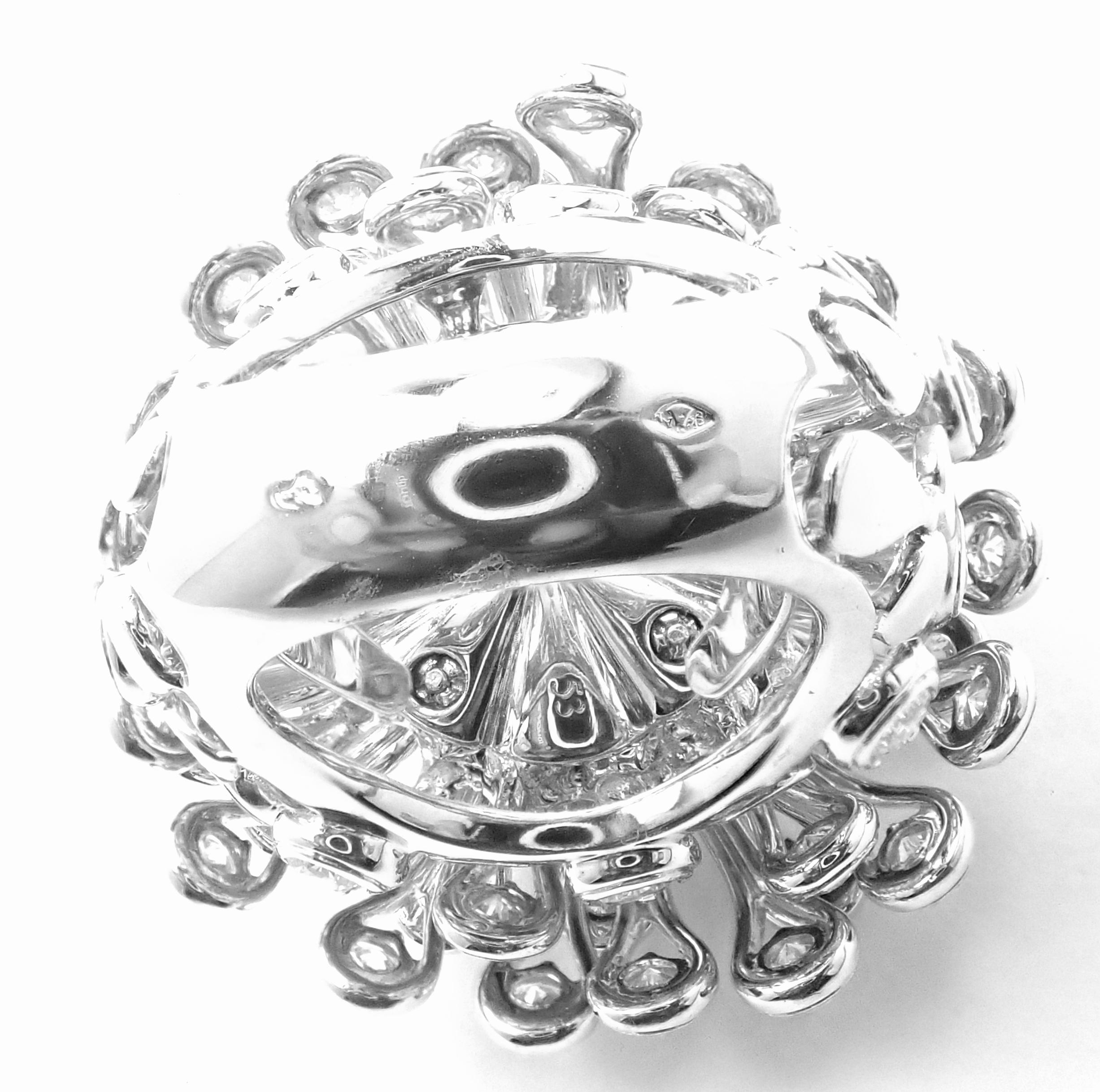 Christian Dior Diamond Large Flower White Gold Ring For Sale 3