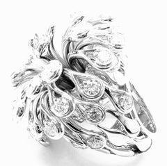 Christian Dior Diamond Large Flower White Gold Ring