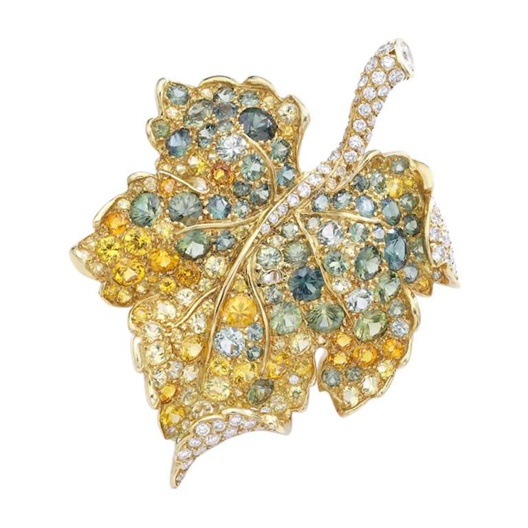 Christian Dior Diamond Sapphire Brooch