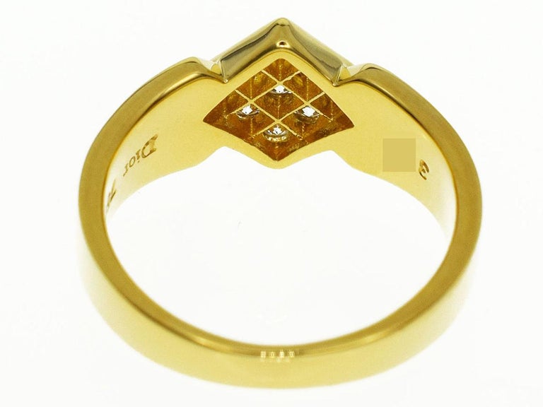 Christian Dior Diamonds 18 Karat Yellow Gold Ring For Sale at 1stdibs