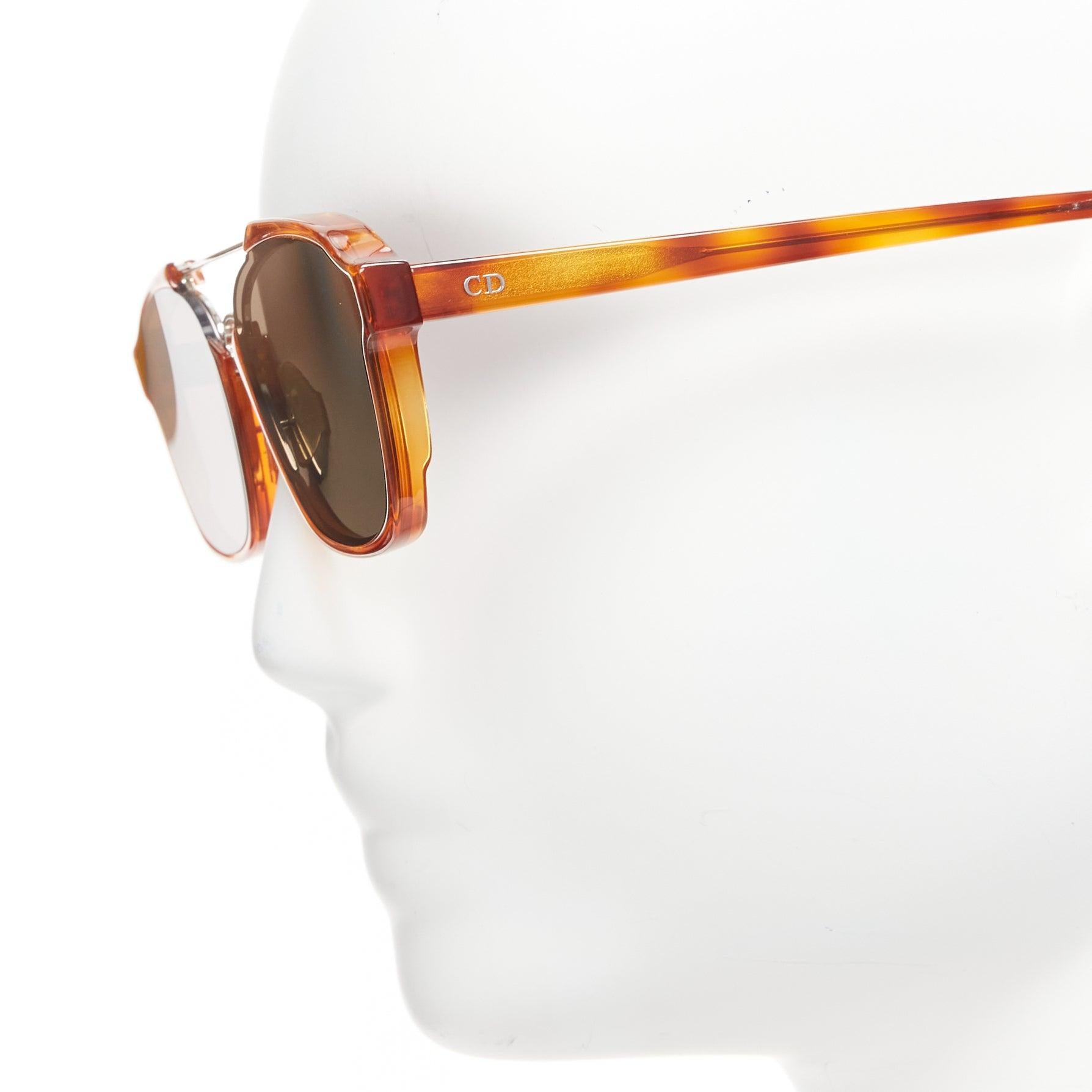 CHRISTIAN DIOR Lunettes de soleil Dior Abstract à monture marron et verres gris Excellent état à Hong Kong, NT