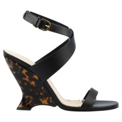 Christian Dior Dior Up Leather Wedge Sandals EU 38.5 UK 5.5 US 8.5
