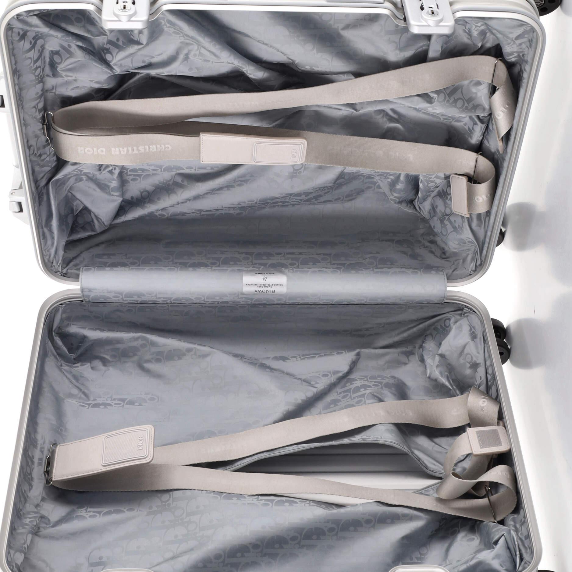 Christian Dior x Rimowa Rollwagen aus Aluminium mit Schrägschnitt (Grau)