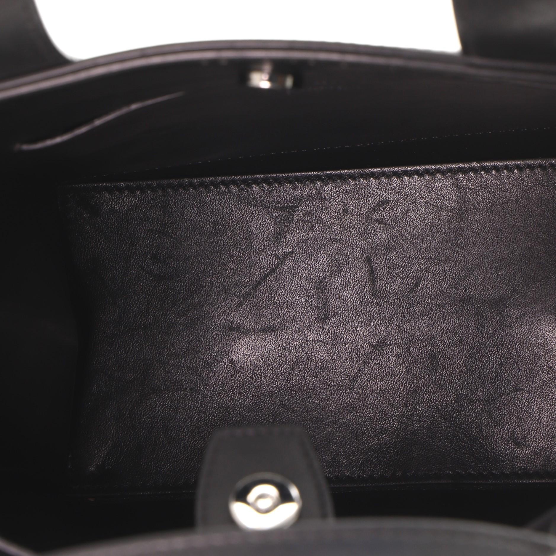 Black Christian Dior Dior x Shawn Stussy D-Dior Tote Leather with Applique Small