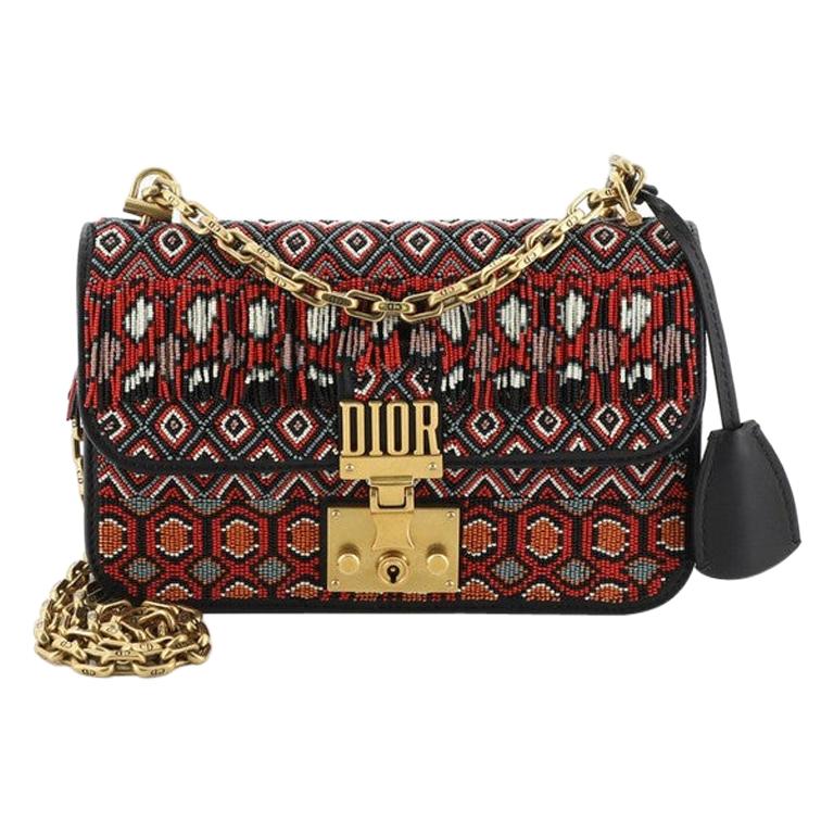 Christian Dior Dioraddict Flap Bag Beaded Leather Small at 1stDibs