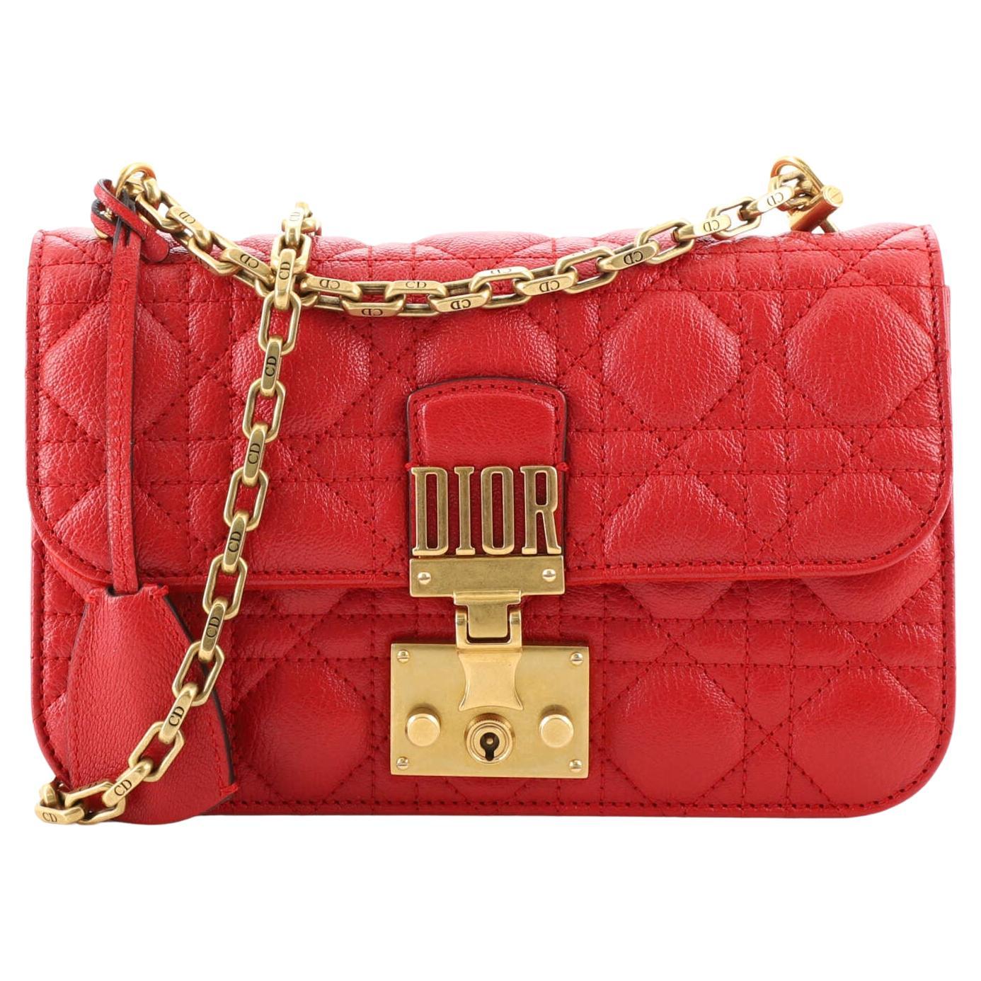 Christian Dior Dioraddict Flap Bag Cannage Quilt Lambskin Small at 1stDibs