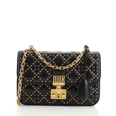 Christian Dior Dioraddict Flap Bag Cannage Studded Lambskin Medium