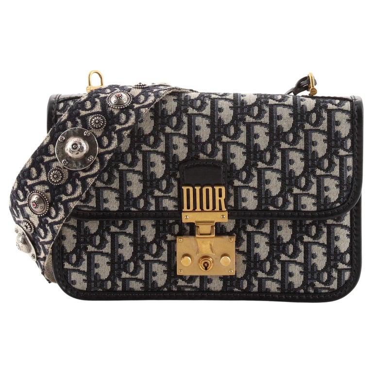 Christian Dior Dioraddict Flap Bag with Strap Oblique Canvas Medium