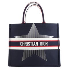 Christian Dior Dioralps Book Tote Embroidered Canvas Large