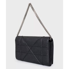 Christian Dior Diorama Black Leather Chain Clutch