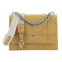 Christian Dior Diorama Chain Satchel Grained Leather Large