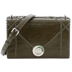 Christian Dior Diorama Clasp Flap Bag Crinkled Lambskin Medium