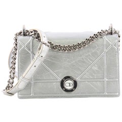 Christian Dior Diorama Clasp Flap Bag Crinkled Lambskin Small