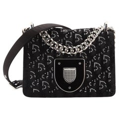 Christian Dior Diorama Club Flap Bag Crystal Embellished Oblique Velvet 