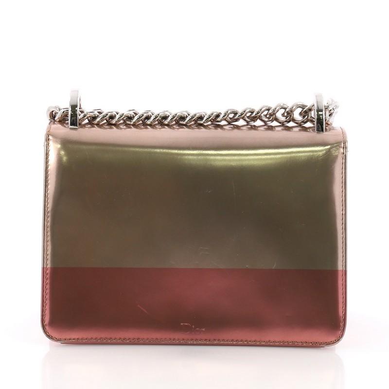 Brown Christian Dior Diorama Club Flap Bag Leather Small