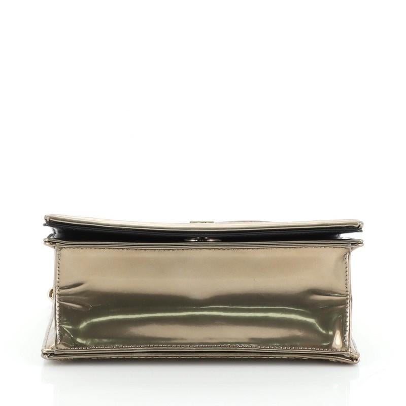 Gray Christian Dior Diorama Flap Bag Beaded Leather Small 