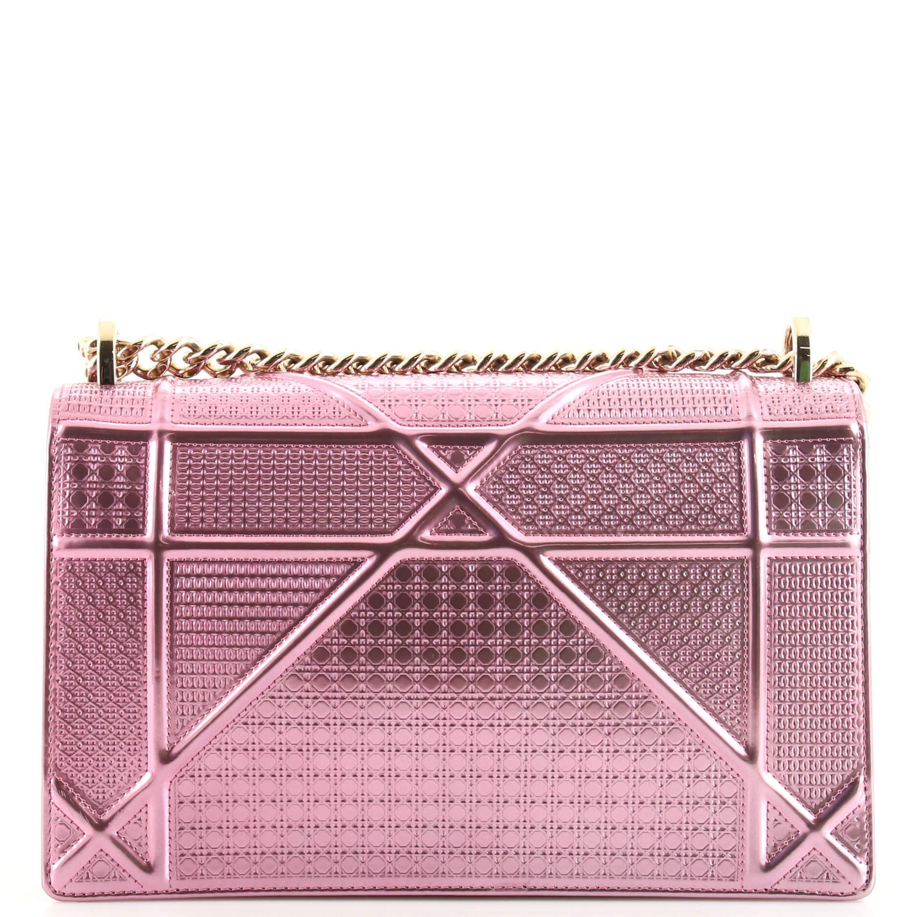 Christian Dior Diorama Flap Bag Cannage Embossed Calfskin Medium In Good Condition In NY, NY