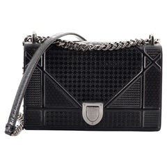 Christian Dior Diorama Flap Bag Cannage Embossed Calfskin Medium