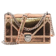 Christian Dior Diorama Flap Bag Crackled Deerskin Medium