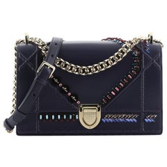 Christian Dior Diorama Flap Bag Embellished Lambskin Medium