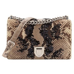 Christian Dior Diorama Flap Bag Embellished Python Medium