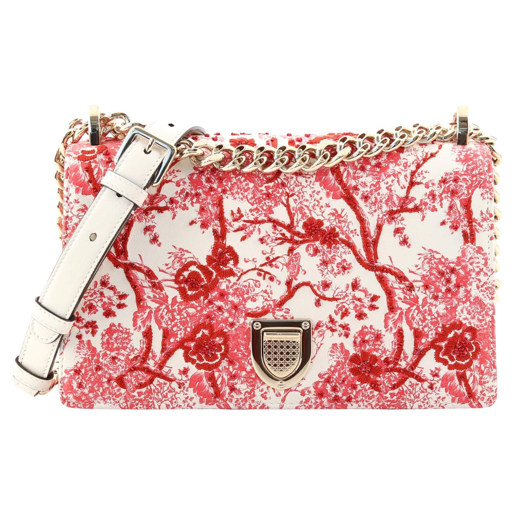 Christian Dior Diorama Flap Bag Embroidered Leather Small at 1stDibs