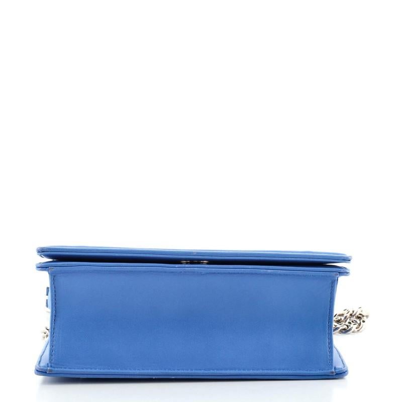 Blue Christian Dior Diorama Flap Bag Lambskin Small