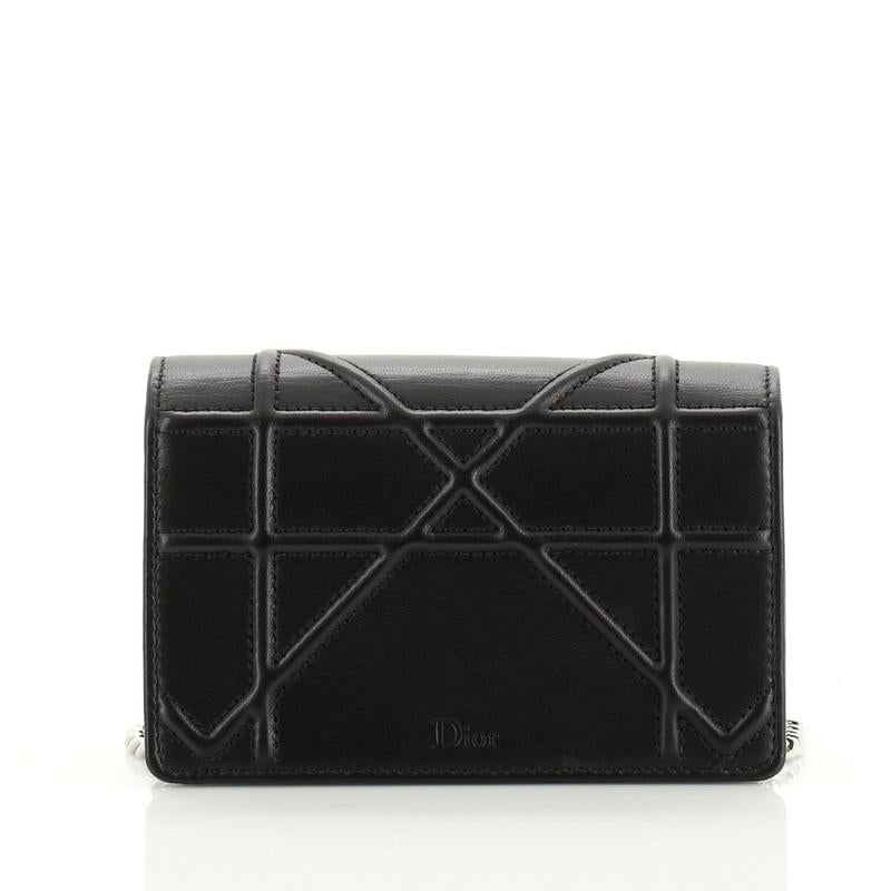 Black Christian Dior Diorama Flap Bag Leather Baby
