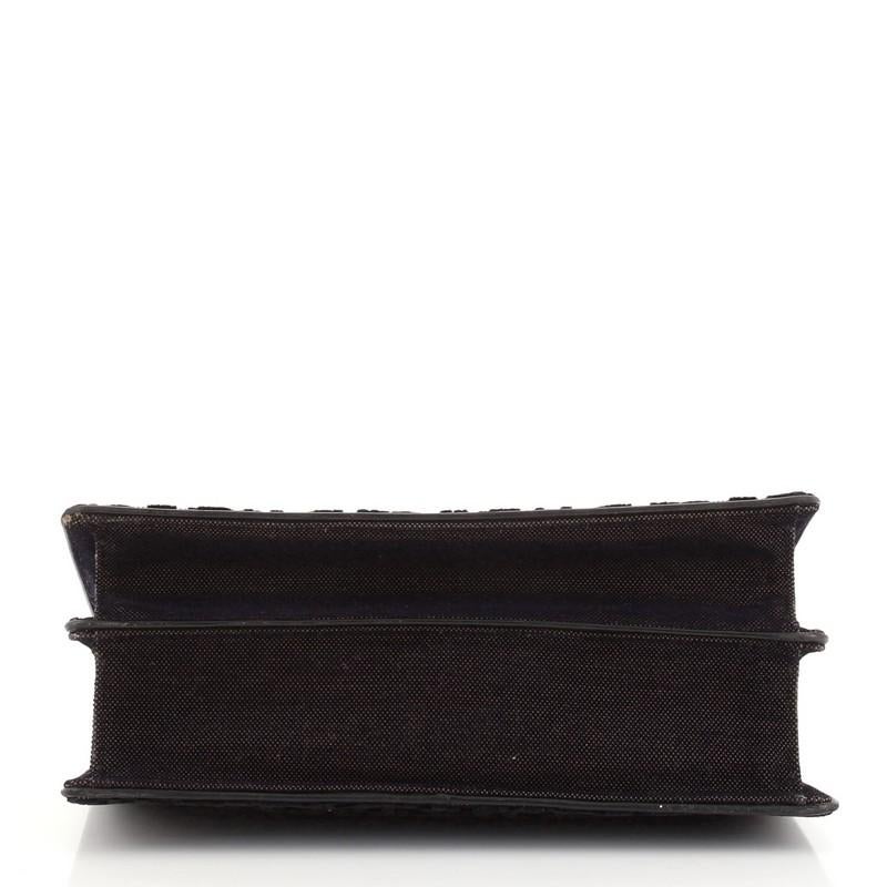 Christian Dior Diorama Flap Bag Oblique Velvet and Canvas Large In Good Condition In NY, NY