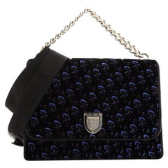 Christian Dior Diorama Flap Bag Oblique Velvet and Canvas Large