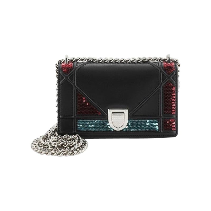 Christian Dior Diorama Flap Bag Sequin Embellished Lambskin Mini