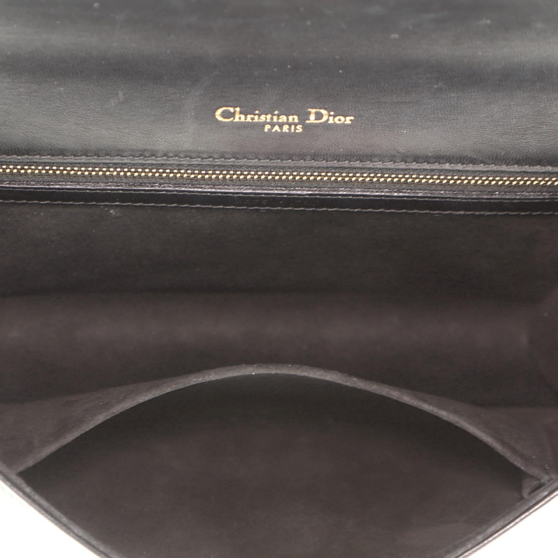 Black Christian Dior Diorama Flap Bag Studded Leather Medium
