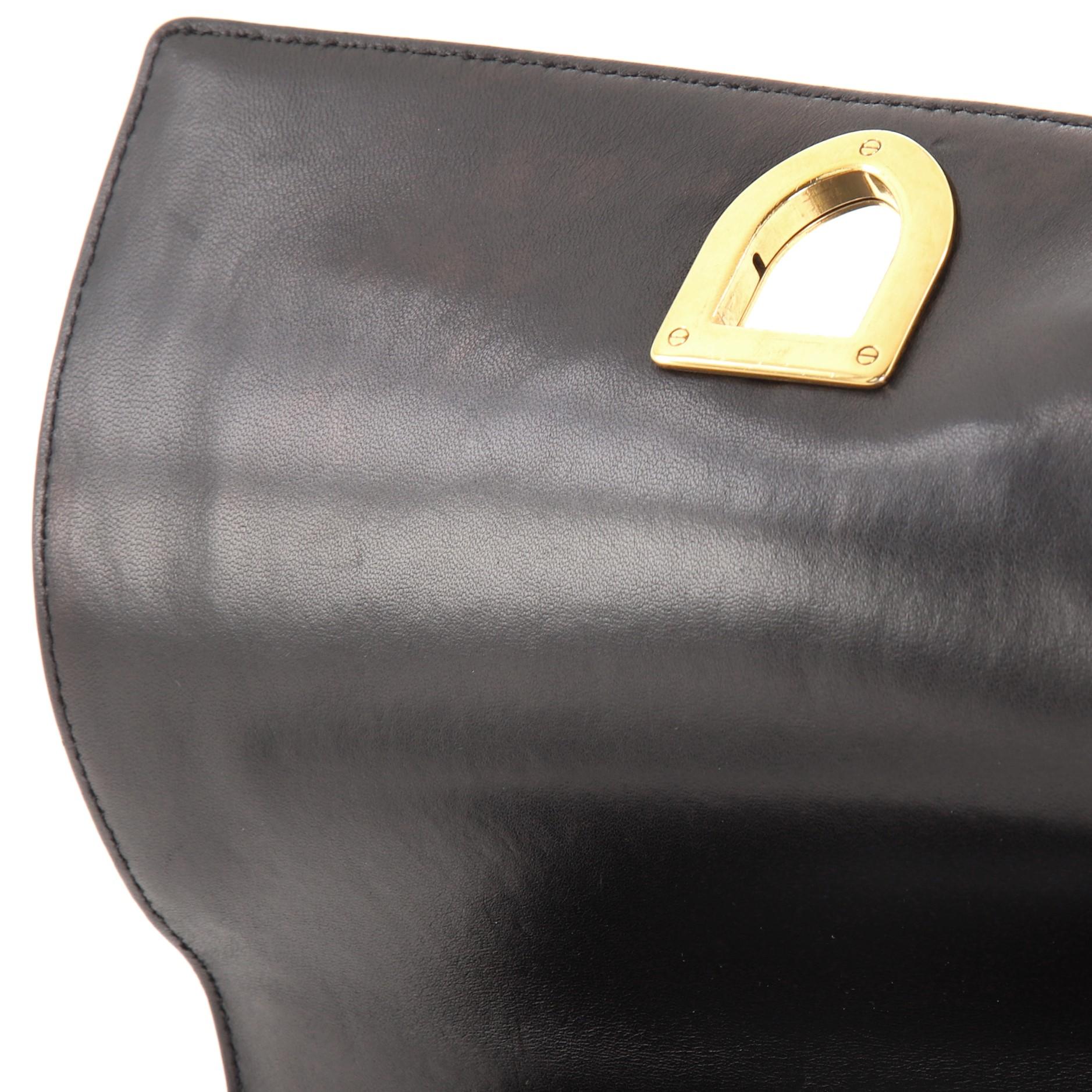 Black Christian Dior Diorama Flap Bag Studded Leather Medium