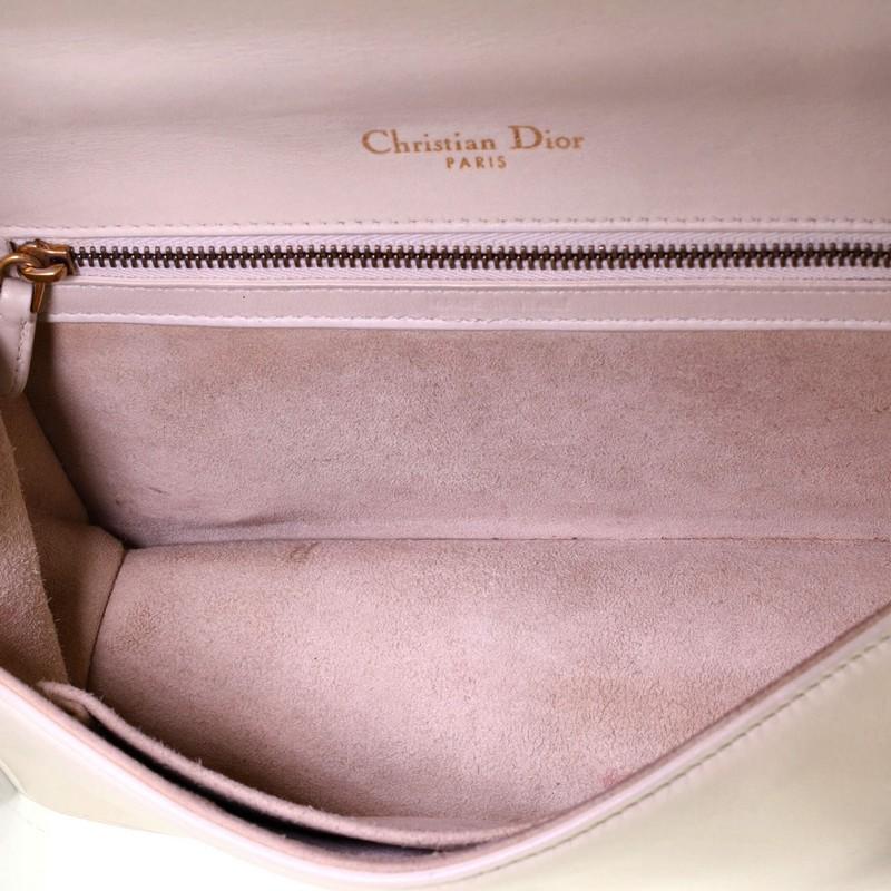 Beige Christian Dior Diorama Flap Bag Studded Leather Small