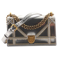Christian Dior Diorama Flap Bag Studded Patent Small