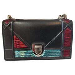 Christian Dior Diorama Flap Black bag with sequins