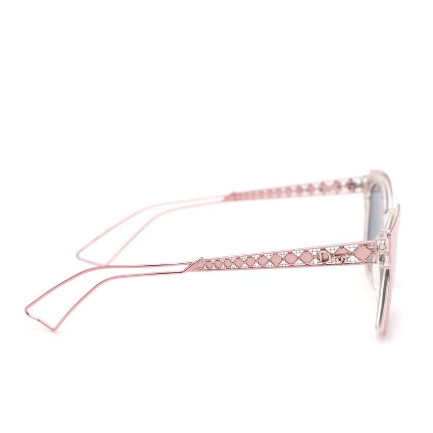 Christian Dior Diorama - Lunettes de soleil en métal de couleur or rose Excellent état - En vente à London, GB