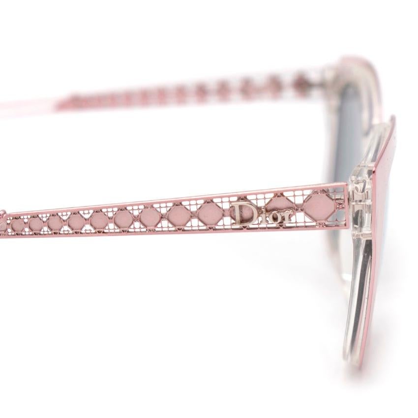 Christian Dior Diorama - Lunettes de soleil en métal de couleur or rose Pour femmes en vente