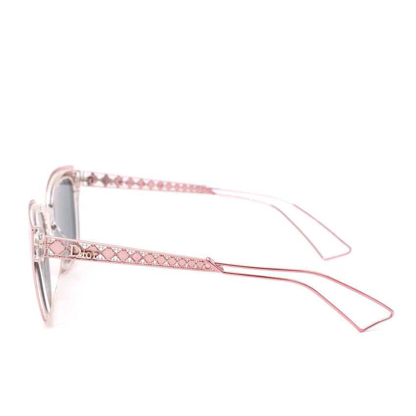 Christian Dior Diorama - Lunettes de soleil en métal de couleur or rose en vente 2