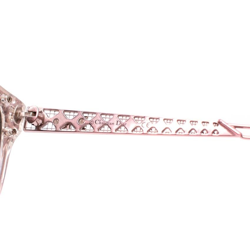 Christian Dior Diorama - Lunettes de soleil en métal de couleur or rose en vente 3
