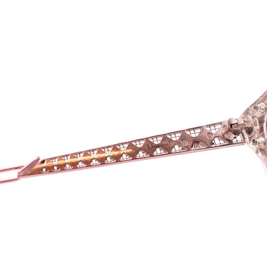 Christian Dior Diorama - Lunettes de soleil en métal de couleur or rose en vente 4