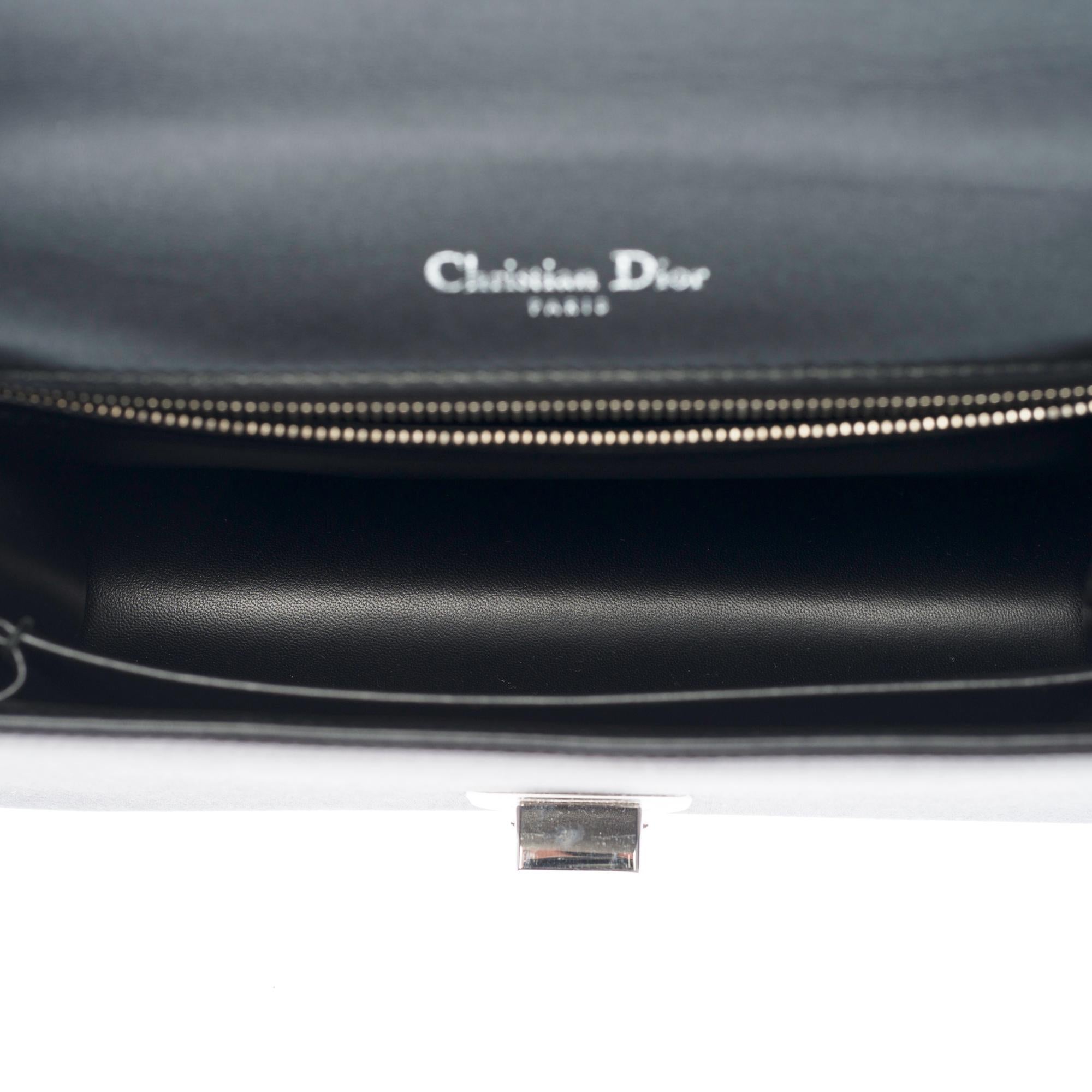 Christian Dior Diorama Shoulder bag in black velvet and crystals, SHW 1