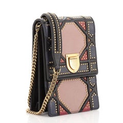 Christian Dior Diorama Vertical Clutch on Chain Studded Leather